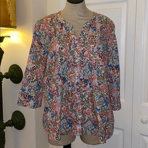 Long Sleeve Button Down Floral Shirt Too, Sz XL